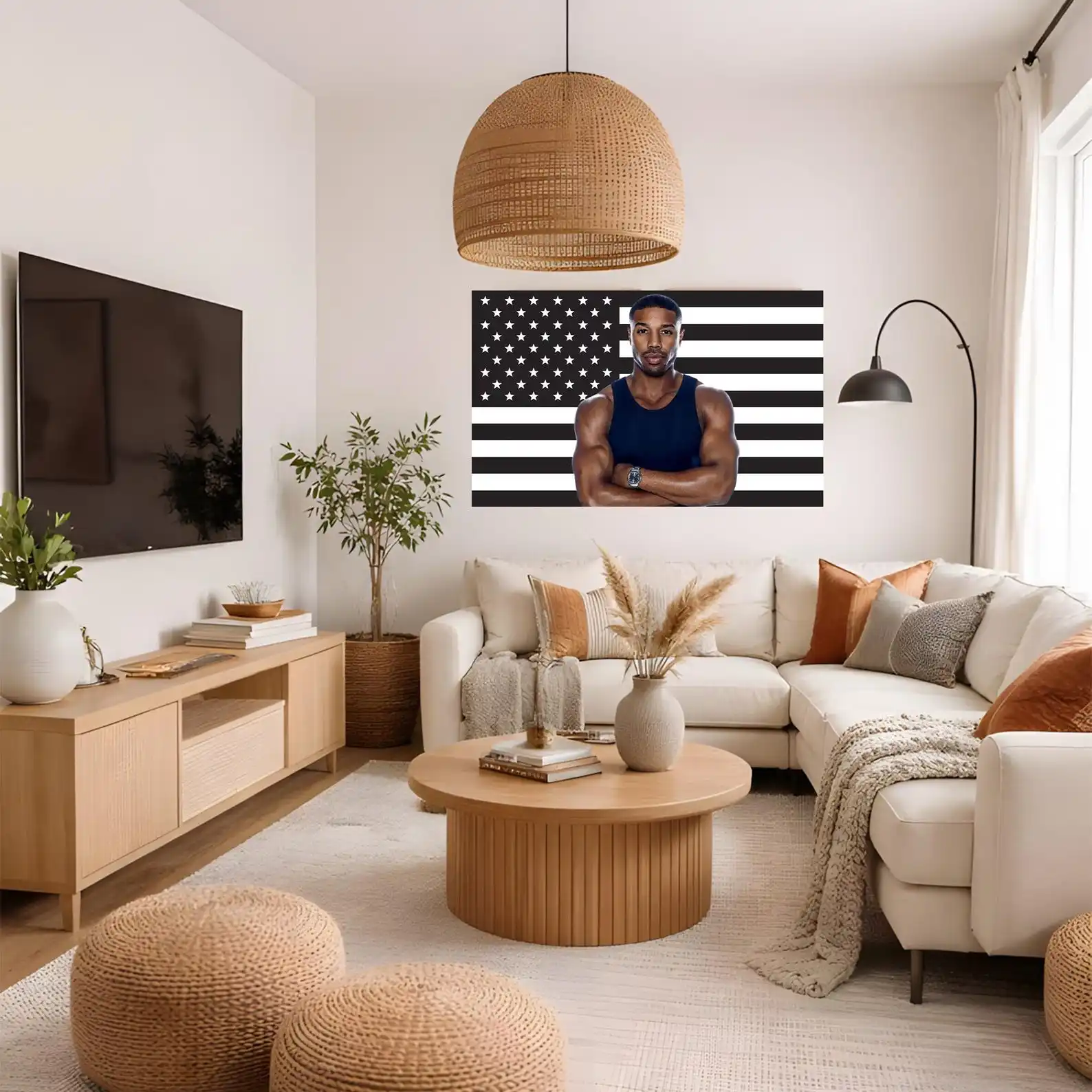 M-Michael B. J-Jordan Black American Flag Decoration Garage Flags for Bedrooms Decorative Home Objects Outdoor Decor Advertising