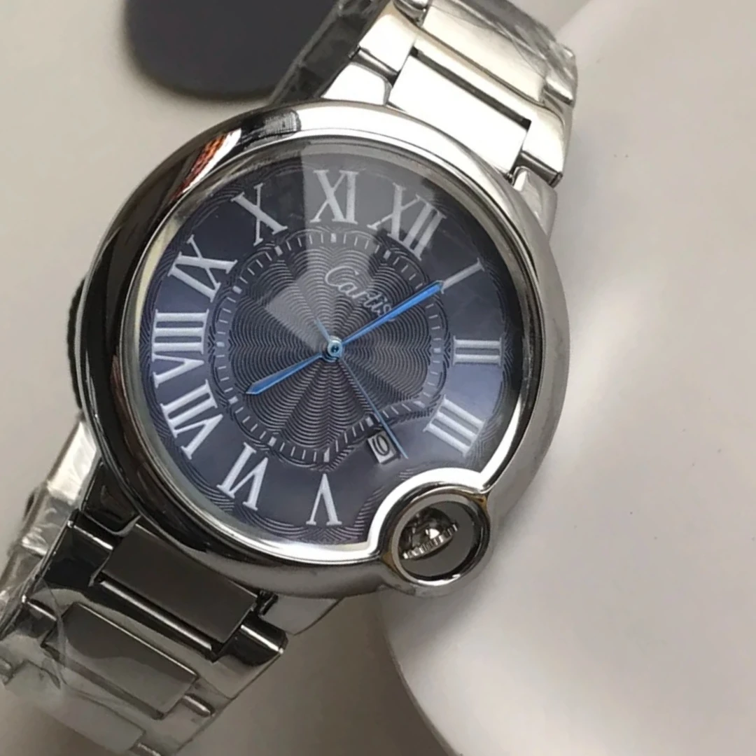 Heiß begehrte, hochwertige klassische Quarzuhr mit dunkelblauem Zifferblatt für Herren, Cartisi Stahl, kreative Persönlichkeitsuhr, AAA-Uhr, Reloj.