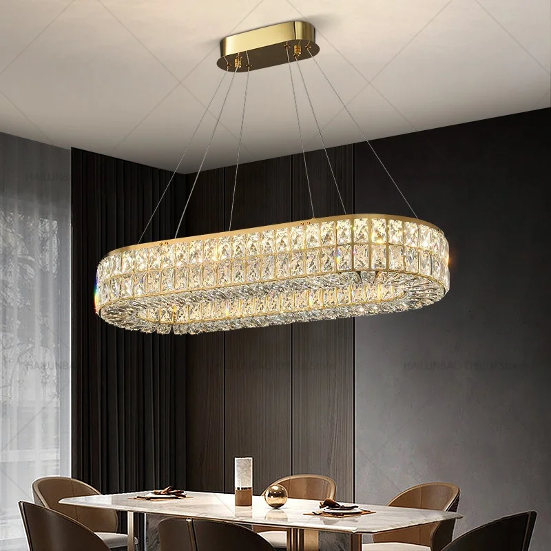 

Post-Modern Light Luxury Crystal Chandelier Main Living Room Light Modern Simple Atmosphere Restaurant High-End Villa Lighting