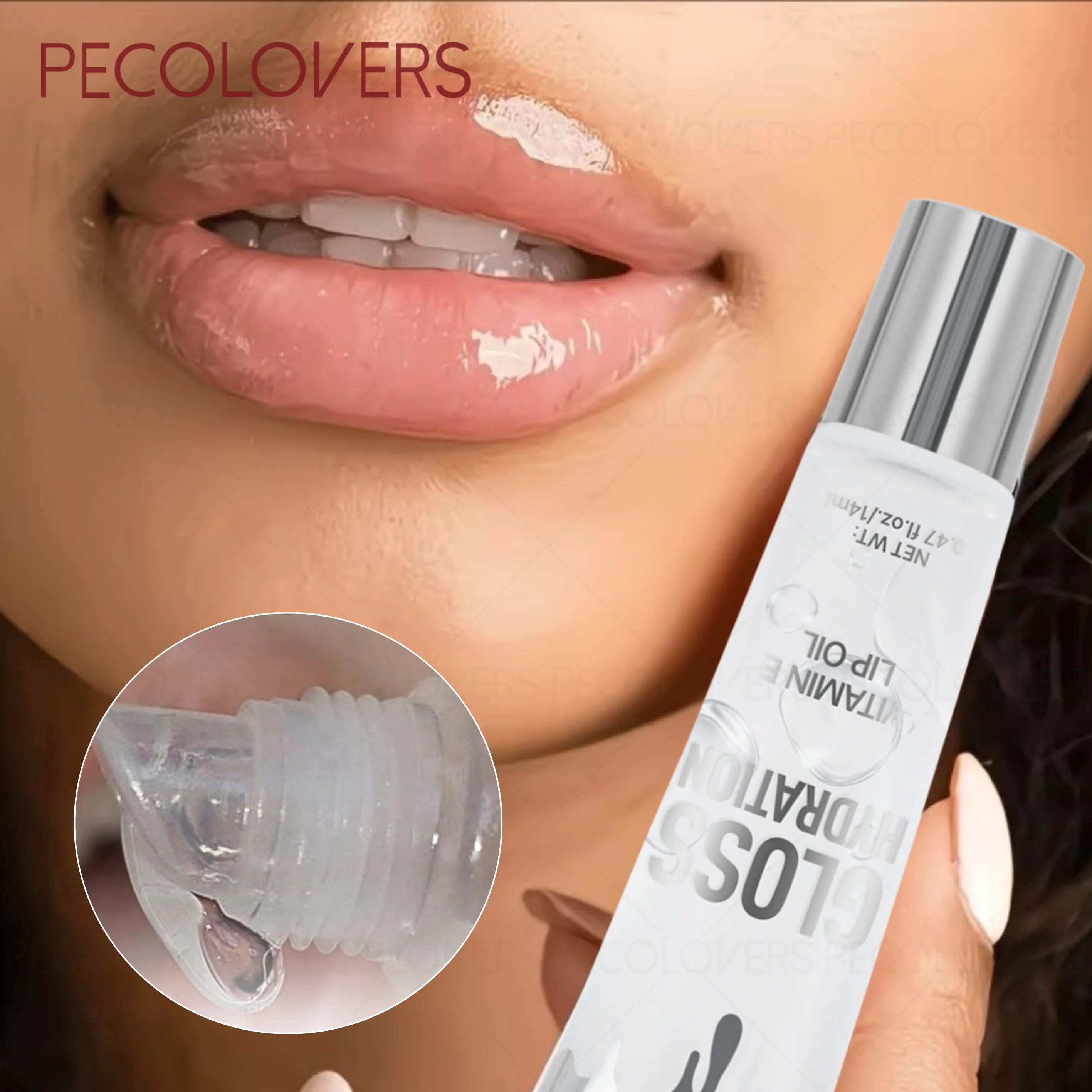 Hydrating Non-Sticky Lip Gloss - Transparent Glossy Lip with 3D Glow，Soft Iridescent Shimmer, Easy-Apply Velvet Texture