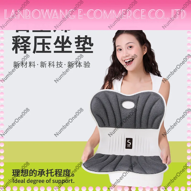 Heated Back Support Cushion for Office Chair, Graphene Lumbar Support Pad for Desk, Antibacterial Shape Retention Seat Cushion