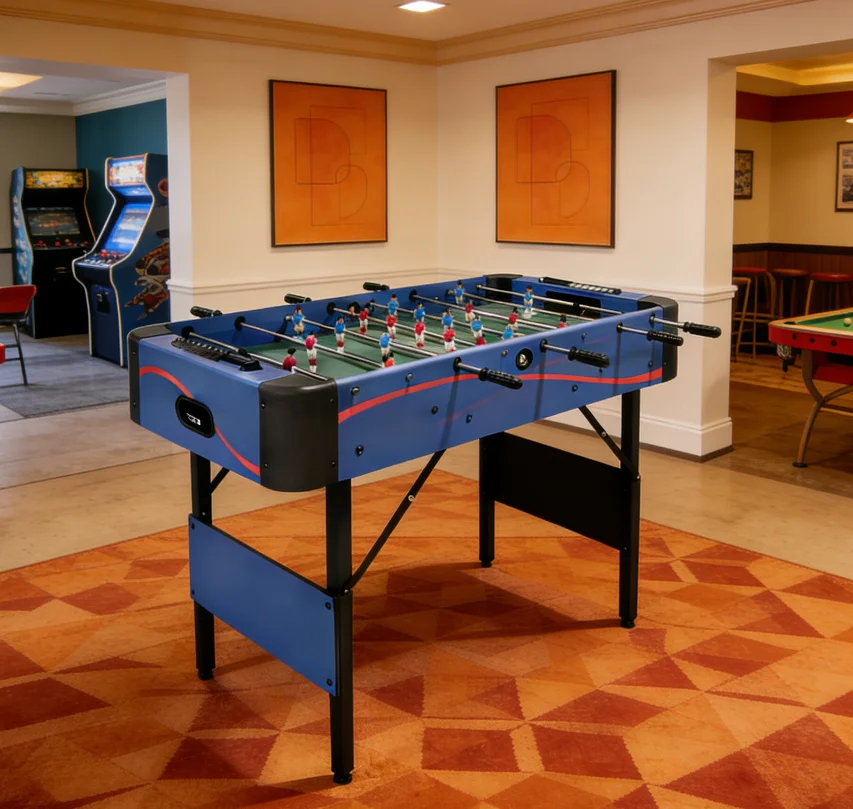 

Новый стиль, складной 4-футовый мини-стол для настольного футбола для детей, пластик и МДФ, конструкция, удобное хранение