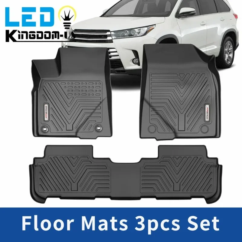 

Car Floor Mats for 2014 2015 2016 2017 2018 2019 Toyota Highlander Front + Rear All Weather 3D Liner United States