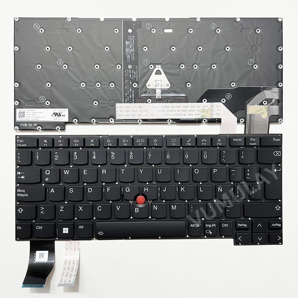 

SP/Latin Backlit Keyboard for Lenovo Thinkpad T14s Gen 2 20WM 20XF 20XG SN20Z90436,P1 Gen 4 20Y3 20Y4,X1 Extreme Gen 4 NBLD6