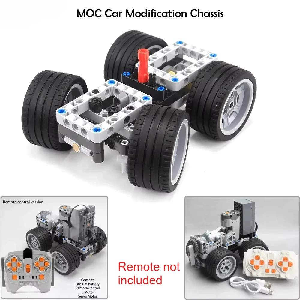 MOC Basic Car Chassis Differentials Support Motor Shock Absorbing Suspension Redesign Building Blocks Sports Car Modifications