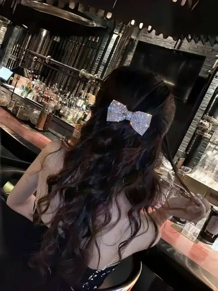 Elegantes Temperament, leichtes Luxus-Haarnadel mit Strass-Schleife, Haarschmuck für Frauen