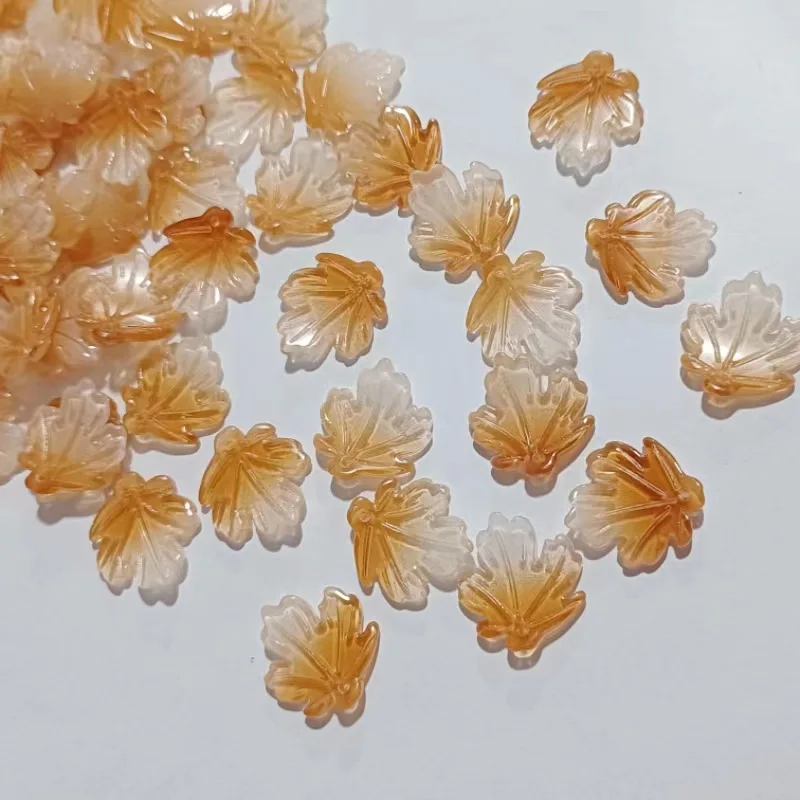 20pcs 21x23MM Pumpkin Leaf Lampwork Glass Beads Czech Crystal Loose Beads For Jewelry Making Handmade DIY Beacelets Accessories