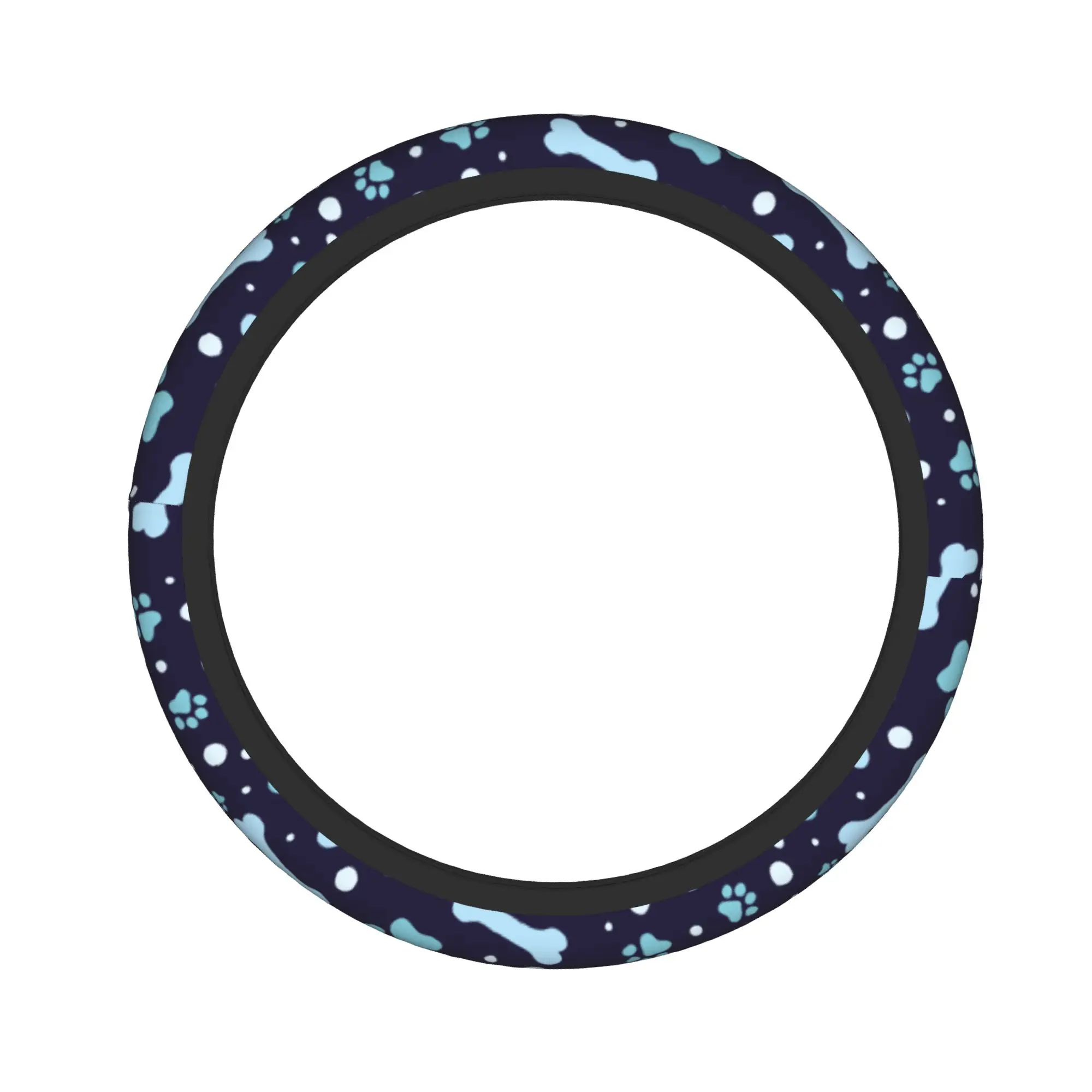 Dog Paw Print and Bone Car Steering Wheel Cover 37-38 Universal  Steering Wheel Protective Cover Car Accessories