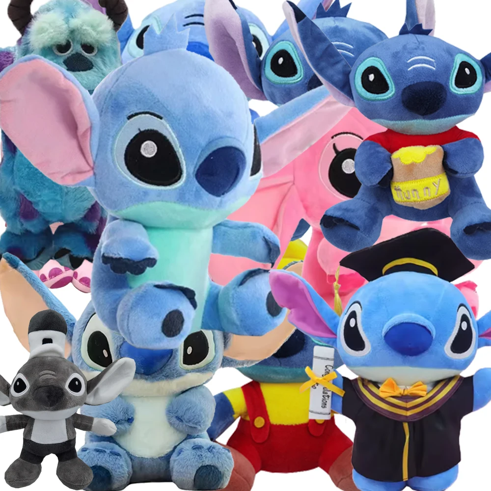 Disney Cartoon Blu Rosa Stitch Bambole di peluche Anime Giocattoli Lilo e Stitch 20CM Stich Peluche Ripiene Giocattoli Regali Di Natale per I Bambini
