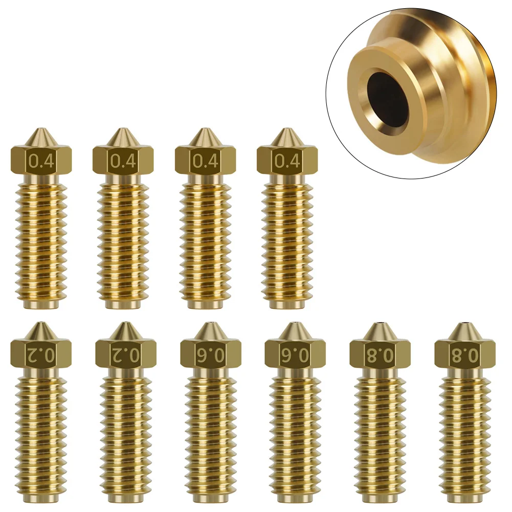 High Quality New Tools 10pcs For 3D Printer Nozzle Set 0.4/0.2/0.6/0.8mm For Anycubic For Kobra 3 Brass Printer Nozzle Set