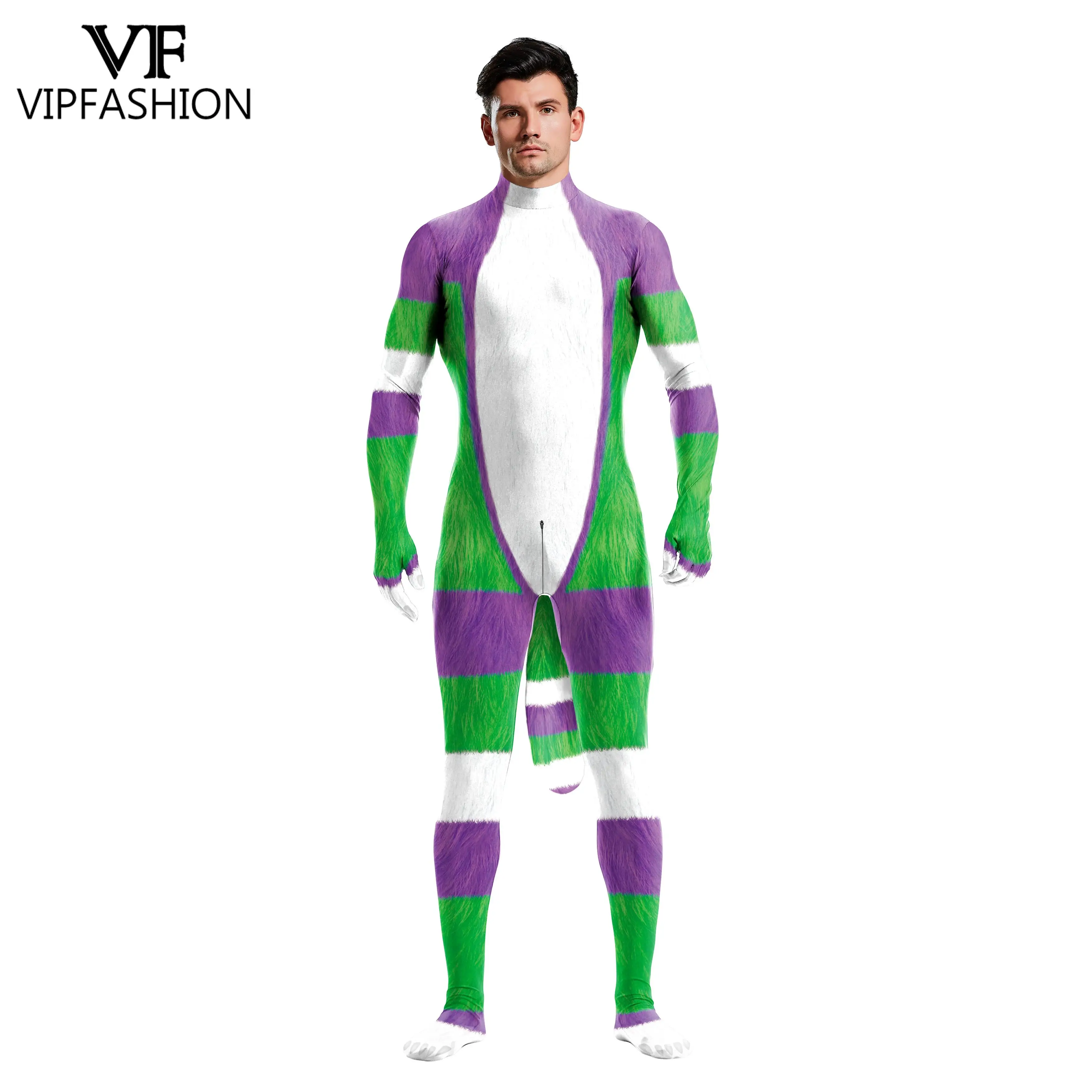 

VIP FASHION Creative Funny Cosplay Animal Wear Cosplay Costume Catsuit Bodysuit with Tail