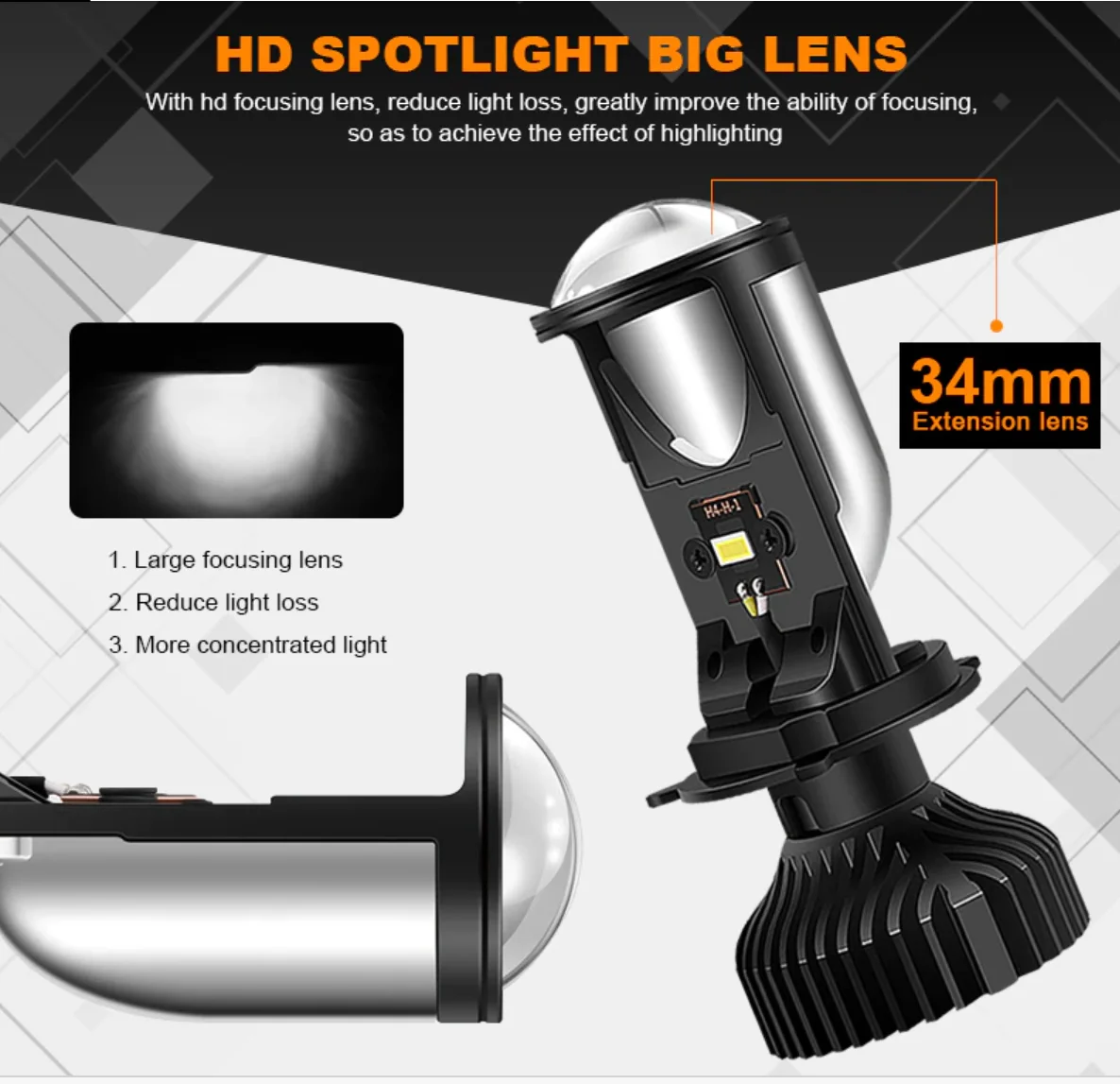 2022 Hot Sale Factory Price 20000lm 75w 55w Bi-led Faro Canbus Y6 Led Headlight Bulbs Led Lens H4 view 2