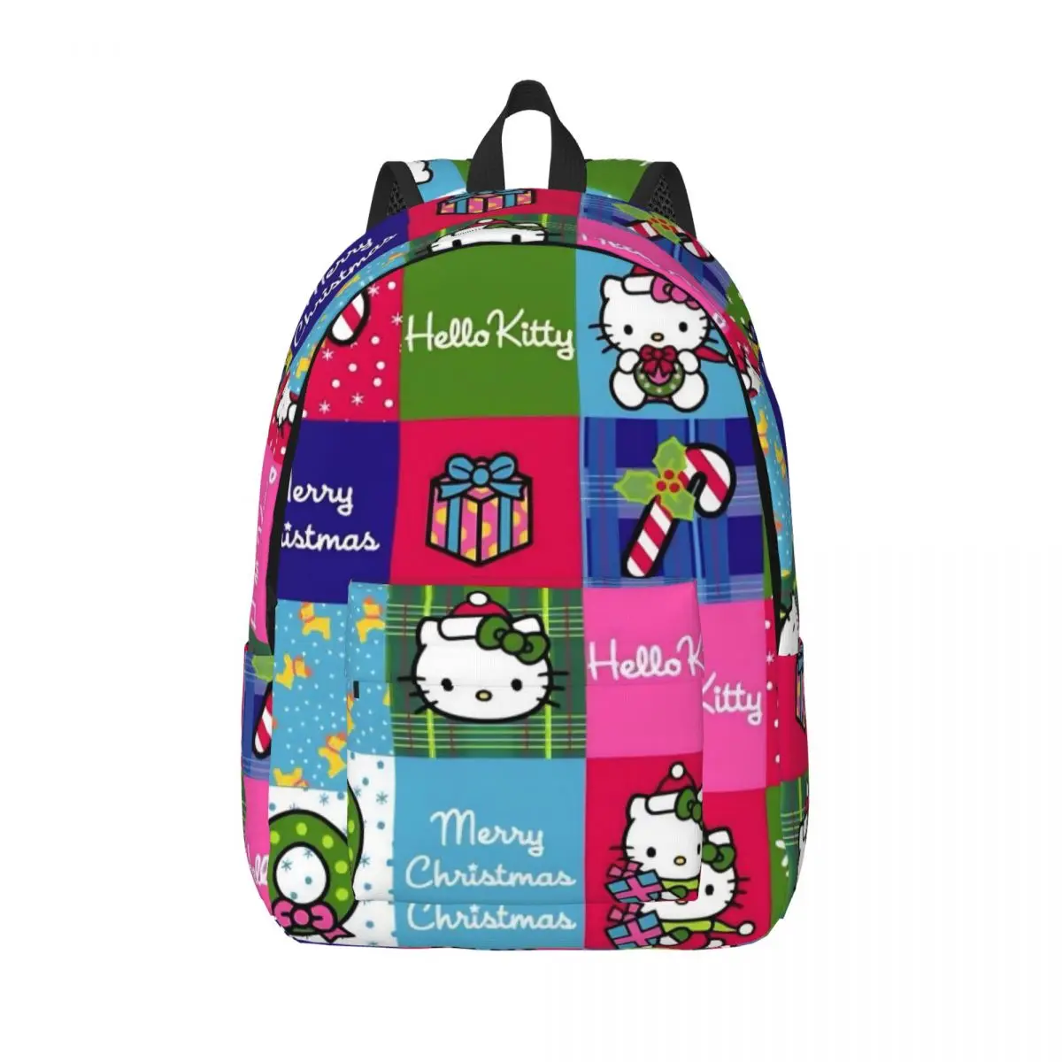 

Hello Kitty мультфильм клетчатый повседневный рюкзак уличный школьный рабочий рюкзак для мужчин и женщин холщовые сумки для колледжа