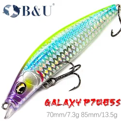 B&U-Sinking Gravity Pencil Heavy Stick Fishing Lure, Saltwater Lipless Minnow Wobbler, Hard Plastic Bait, 50mm, 8g
