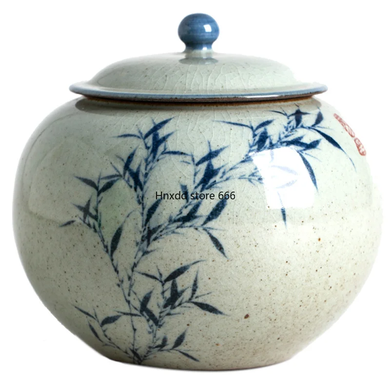 Large Chinoiserie Tea Caddy 100g Porcelain Spice Storage with Lid Tea Caddies Coffee Set Boite A The Kitchen Accessories