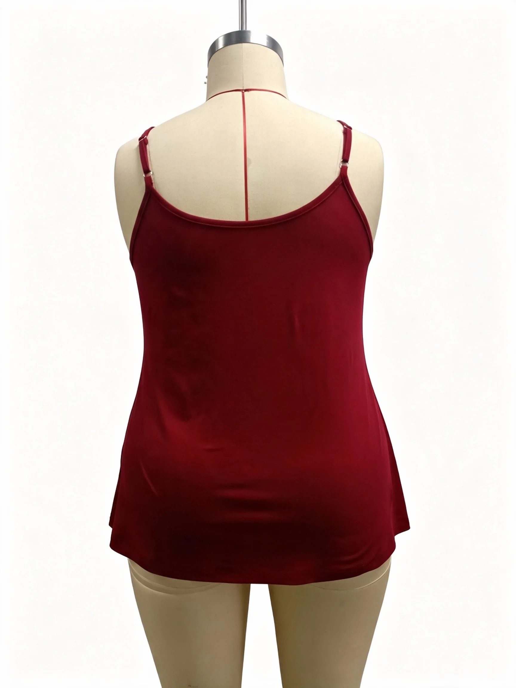 Damen Plus Size Spitzenbesatz Crisscross V-Ausschnitt Cami-Top Verstellbare Spaghettiträger A-Linie Lässiges Ärmelloses Tanktop – Detail 14