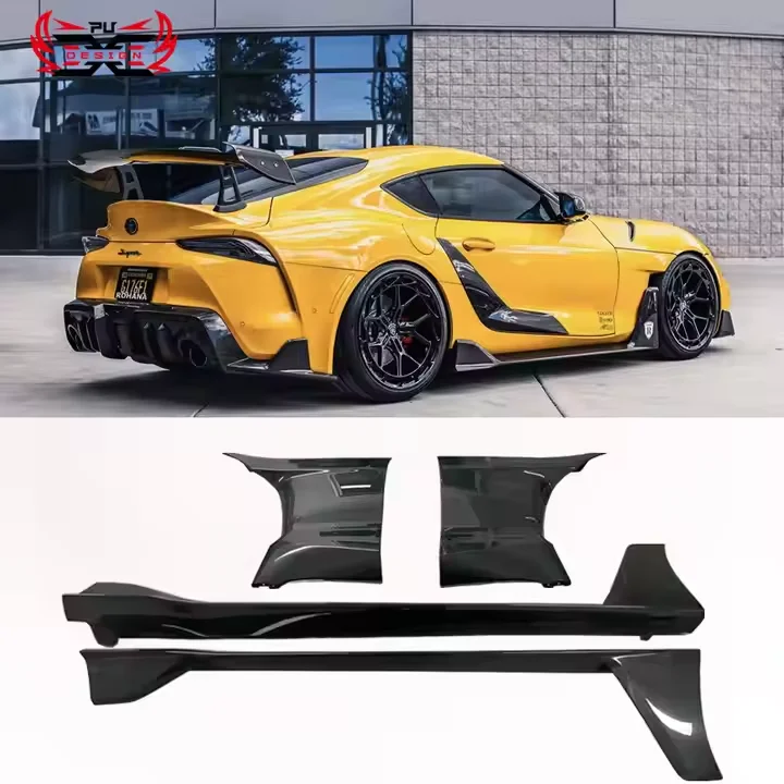 

AD-V2 Style Dry Carbon Fiber Side Bumper Side Skirt Splitter Fender for Toyota Supra A90 A91 Mk5 Body Kits