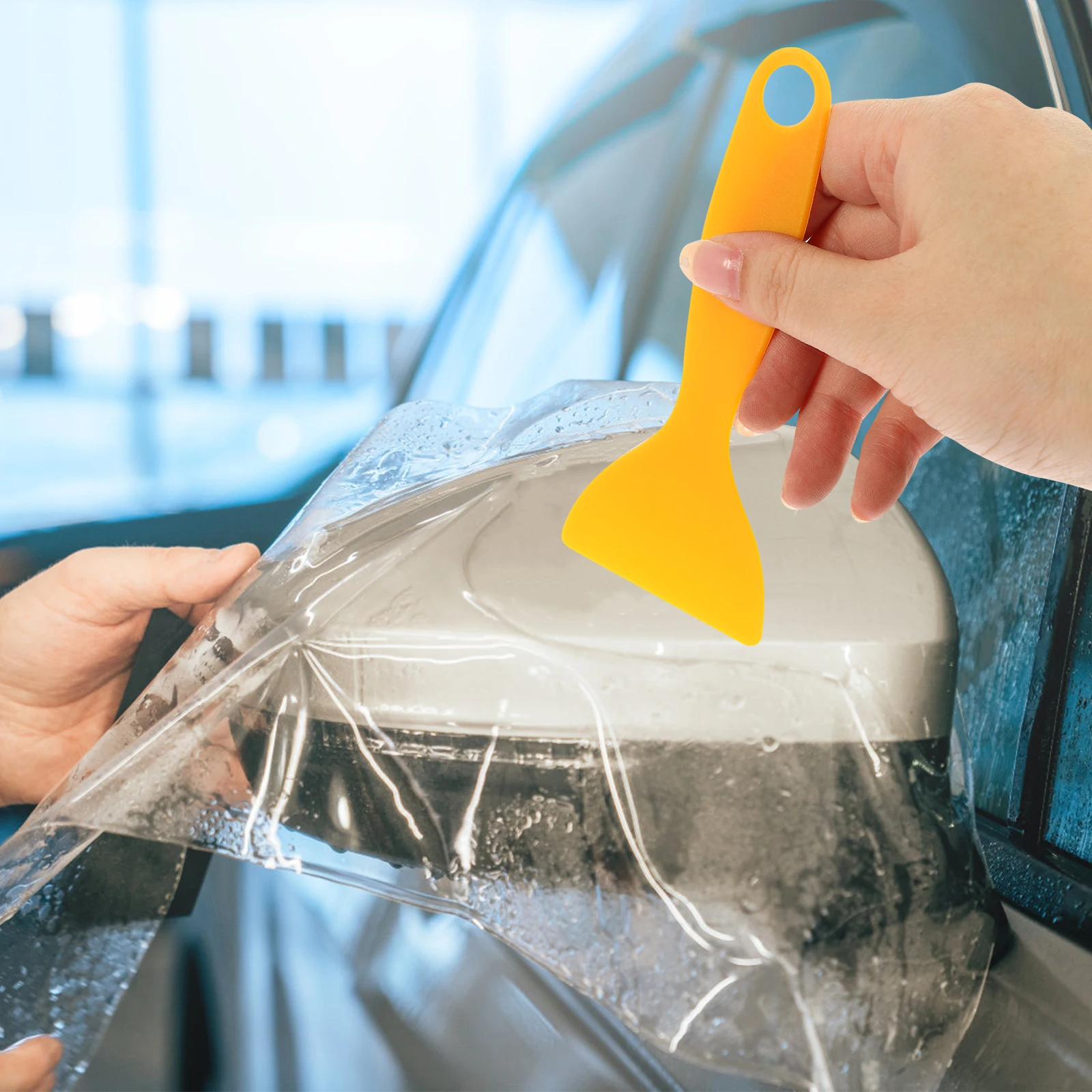 

25pcs Scraper Gap Film Remover Vinyl Window Tinting Tool Auto Rubber Strip Fitting Tool For Car Home Shop Use Yellow