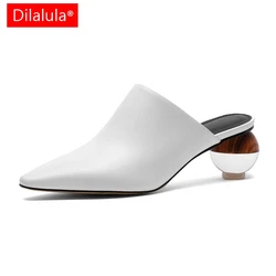 2025 Summer Fashion New Muller Shoes Women European Fashion Station Baotou Slippers Half-supported Outdoor Sandals Fashion Shoes