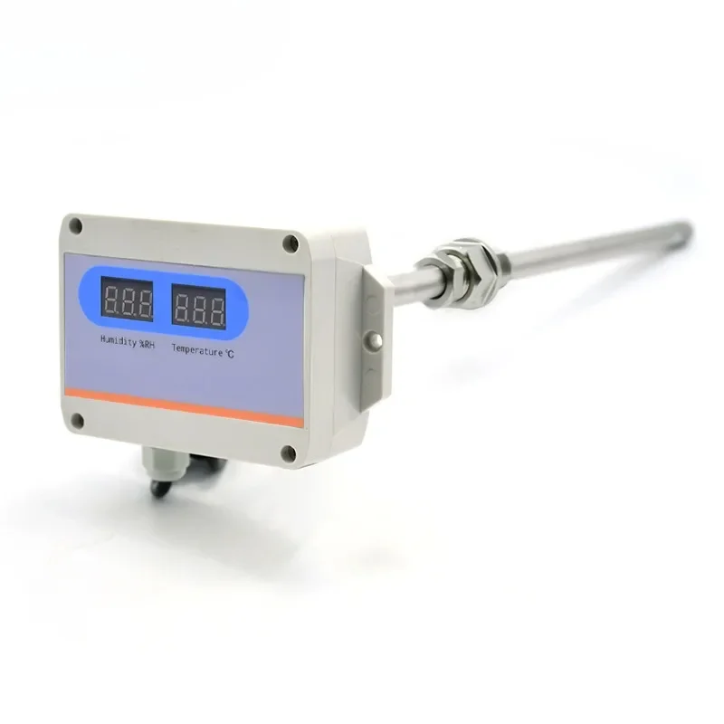 HENGKO Pipeline Type High Precision Dew Point Meter RS485 Temperature and Humidity Sensor Transmitter for Air Duct