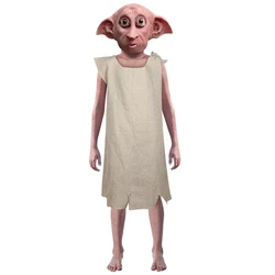 Dobby Costume Mask Elf Funny Halloween Party Cosplay Elf Ears Full Head Props Kids Cos Mask and Costume Full Set Decoration