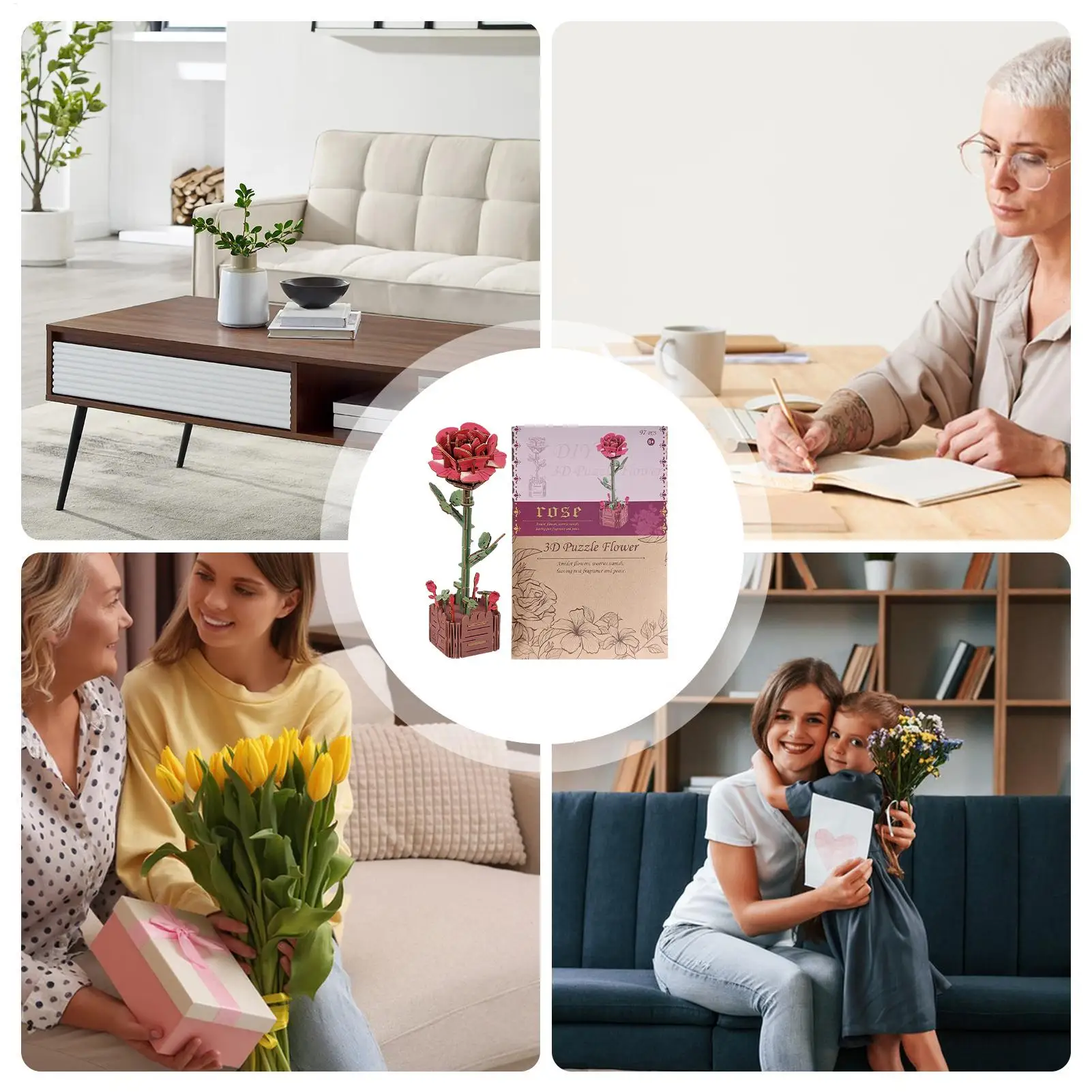 

Деревянный цветочный пазл для начинающих, деревянная модель, комплект для рукоделия, строительный набор для изготовления дома, дома, офиса, в помещении, на открытом воздухе