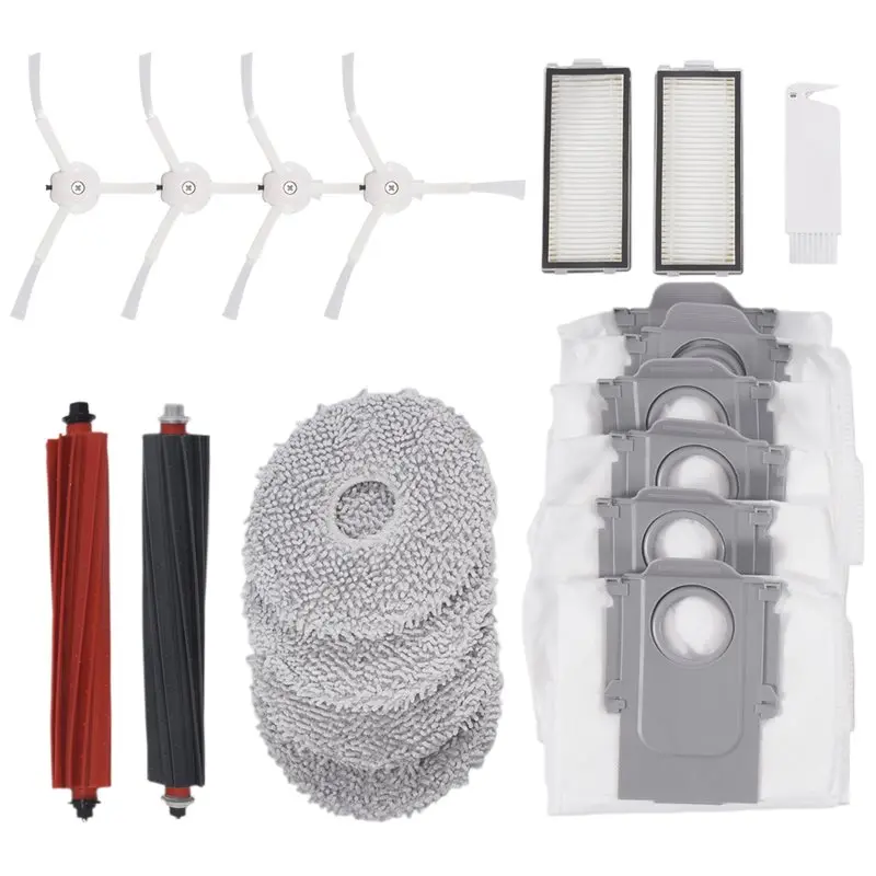 ABSE-For Roborock Q Revo Master, Qrevo Slim Robot Vacuum Main Side Brush HEPA Filters Mop Pads Dust Bags Accessories Kit
