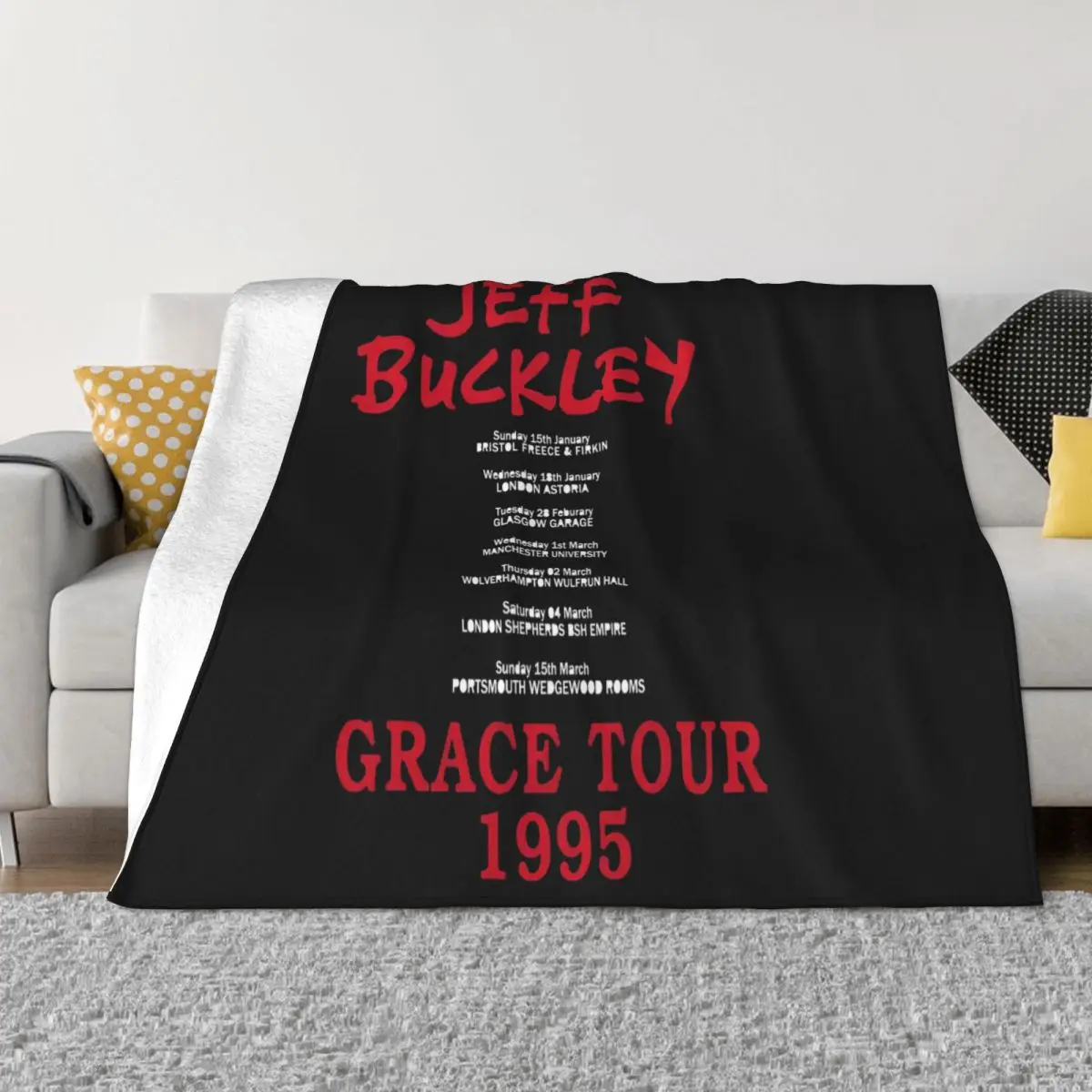 Jeff Buckley Grace Tour 1995 4 Anime Bed Blankets Winter Blankets Thin Wadding Blanket Throw Blanket