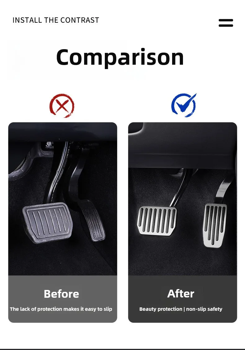 Für Tesla Model Y L 3 Highland Juniper 2025 2026 Fußpedalabdeckung Gaspedal Bremspedalabdeckung YL Aluminiumlegierungsteile – Detail 3