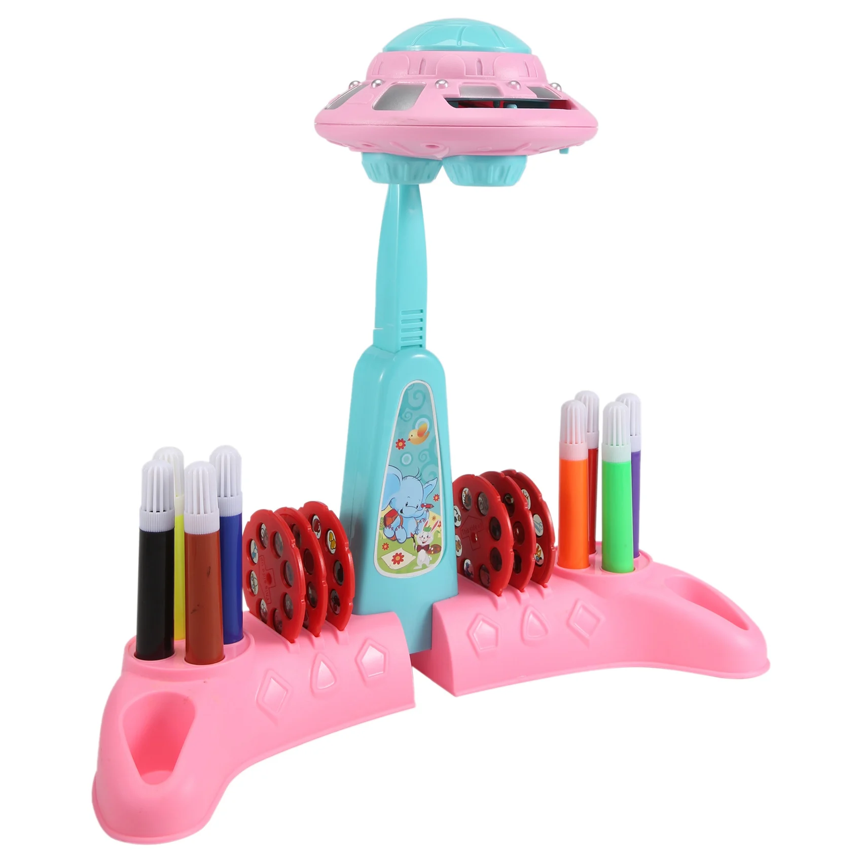 Mainan Proyektor Gambar Bayi untuk Anak-anak Proyeksi Seni UFO Belajar Menggambar Mesin Lukisan Mainan Edukasi Anak