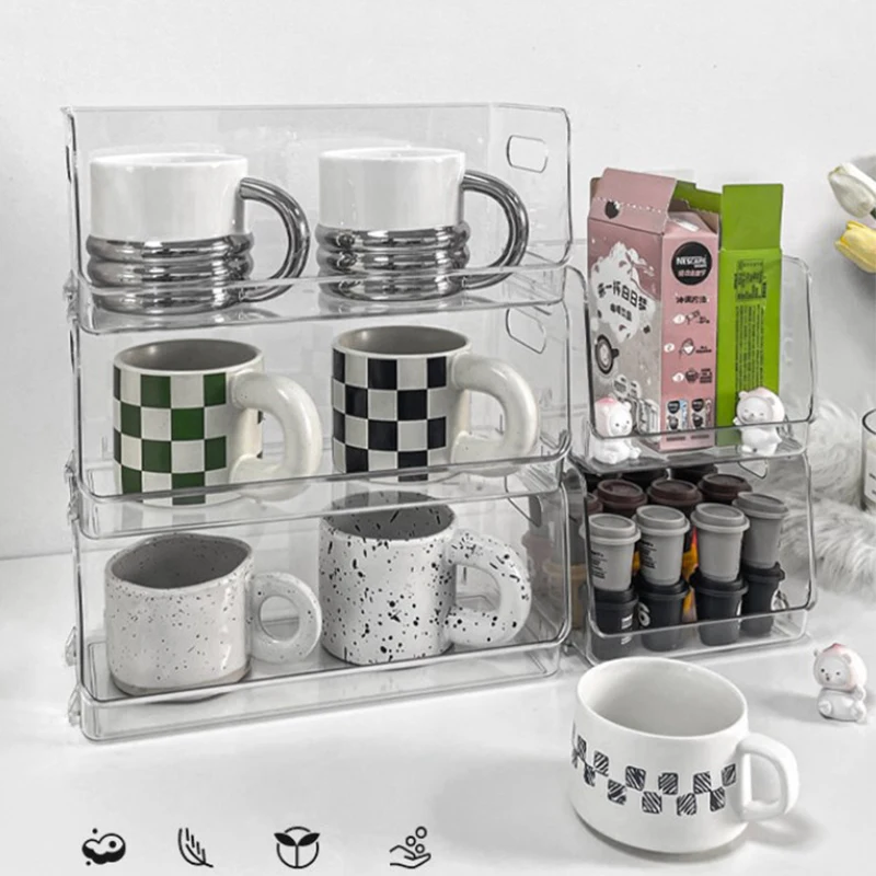 Transparent Desk Organizer Acrylic Storage Jewelry Makeup Box Stackable Organization Holder Home Dormitory School