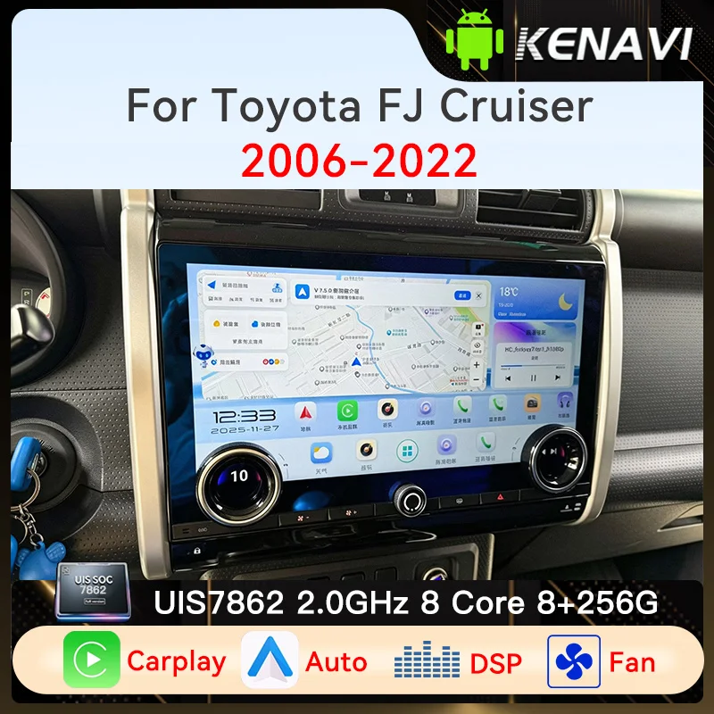 UIS7862 Car Stereo Radio For Toyota FJ Cruiser J15 2006‑2022 Wireless Carplay Android Auto GPS DSP Multimedia Player Head Unit