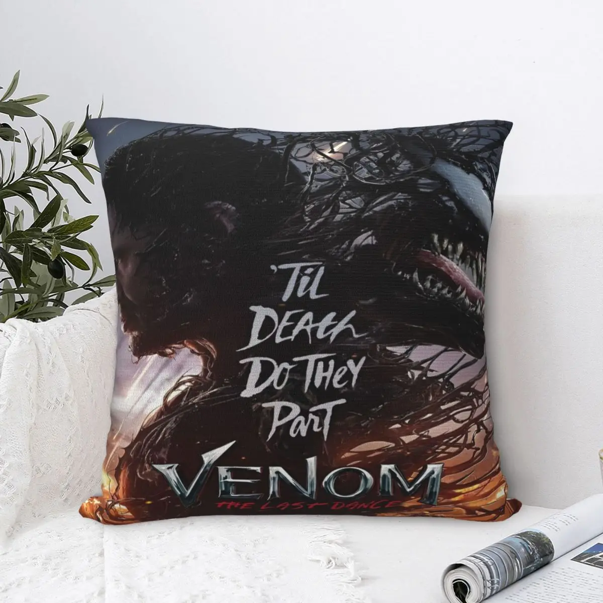 Decorative Pillowcases Venom 3 The Last Dance 2024 Movie Merch Home Throw Pillow Case Cover Square Multiple Sizes Drop Shipping