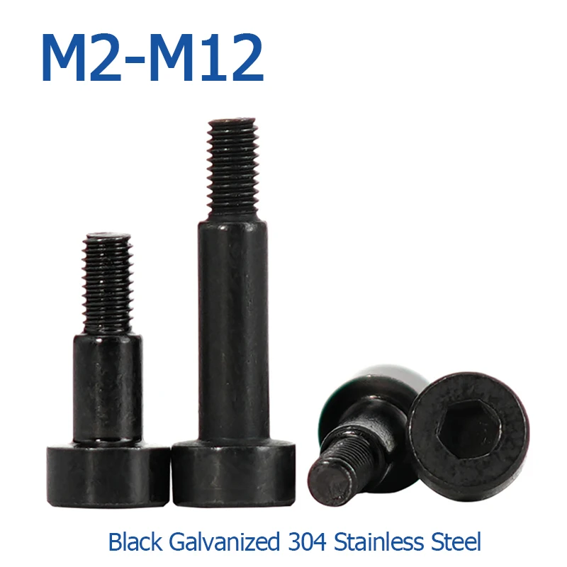 M2 M2,5 M3 M4 M5 M6 M8 M10 M12 Schwarz verzinkter 304 Edelstahl Sechskant Innensechskant Kopf Schulterlager Schraube Bolzen