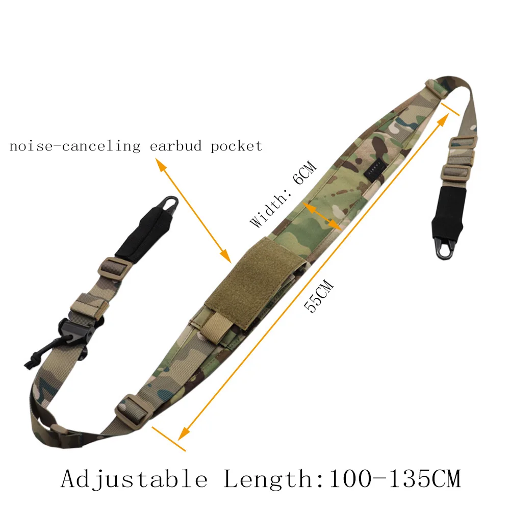 Tactical Modular Rifle Sling Strap Adjustable Length Rifle Shoulder Strap 2 Point /1 Point Gun Sling Airsoft Hunting Accessories