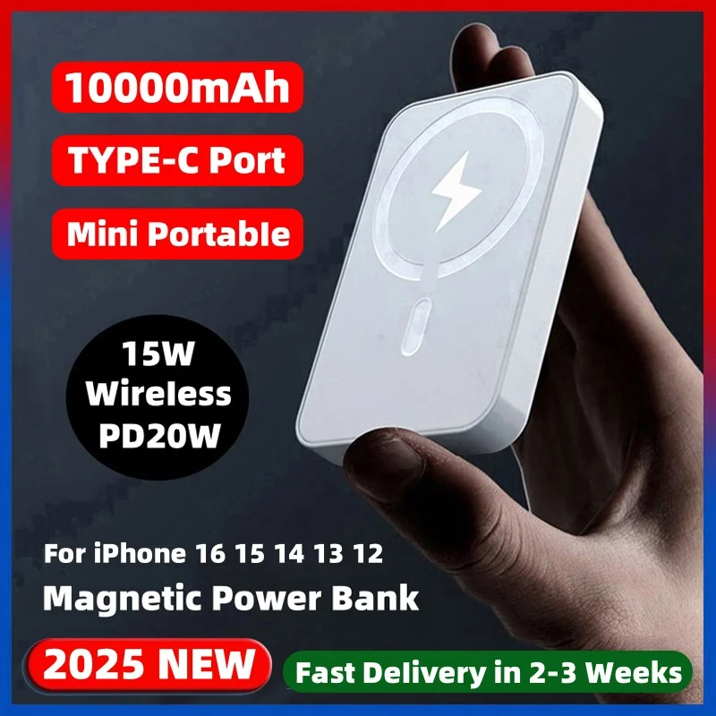 

10000mAh New Magnetic Powerbank For iPhone Samsung Xiaomi External Backup Battery Wireless Charger for apple magsafe Power Bank