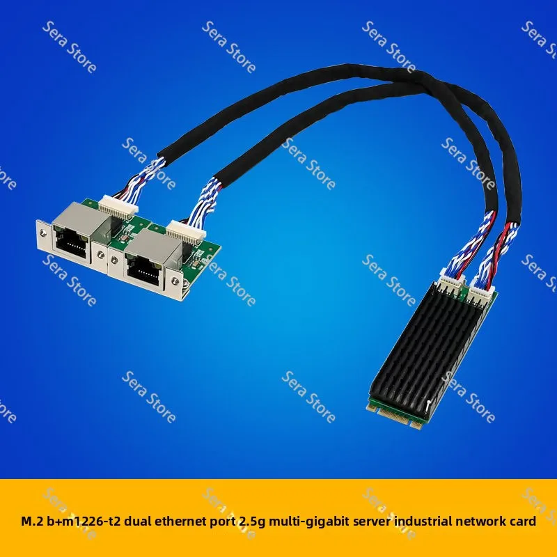 NVMe M.2 B+M Key Dual Ethernet Ports 2.5G Copper Cable Server Industrial Network Card
