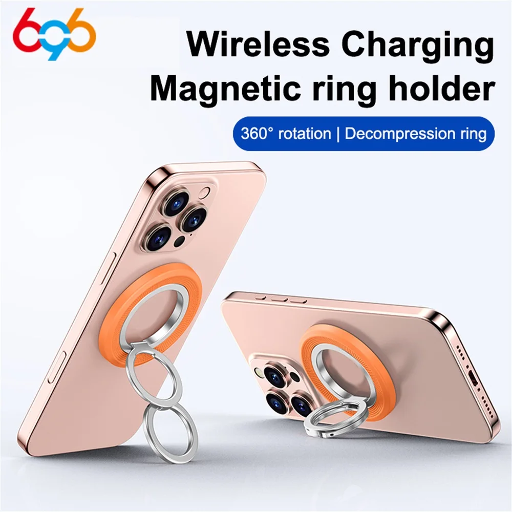 

Двусторонний магнитный держатель для телефона с кольцевой пряжкой для женщин и мужчин 360° ° Универсальный держатель с двойными кольцами для декомпрессии вращения