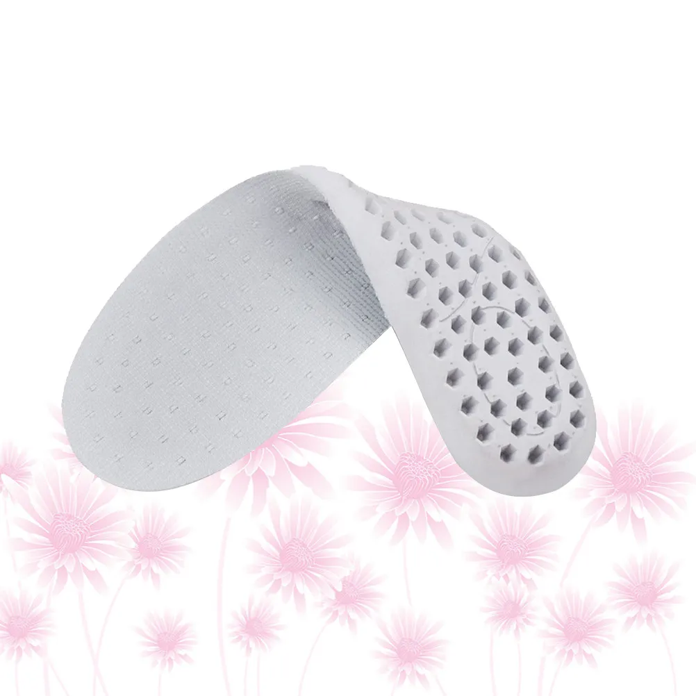 1Pair Latex Insoles Breathable Shock Absorbing Sports Insoles for Running Basketball Shoes Men Women Size 39 White