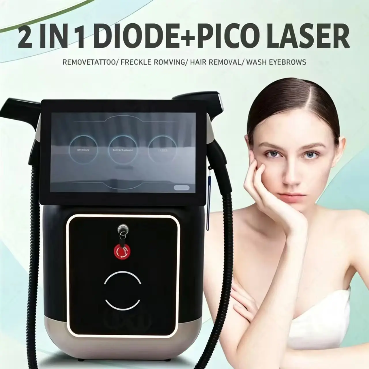 Soprano Titanium Ice Platinum Diode Laser Hair Removal Machine 2IN1 4500W 4 Wavelengths Painless Hair Removal Device