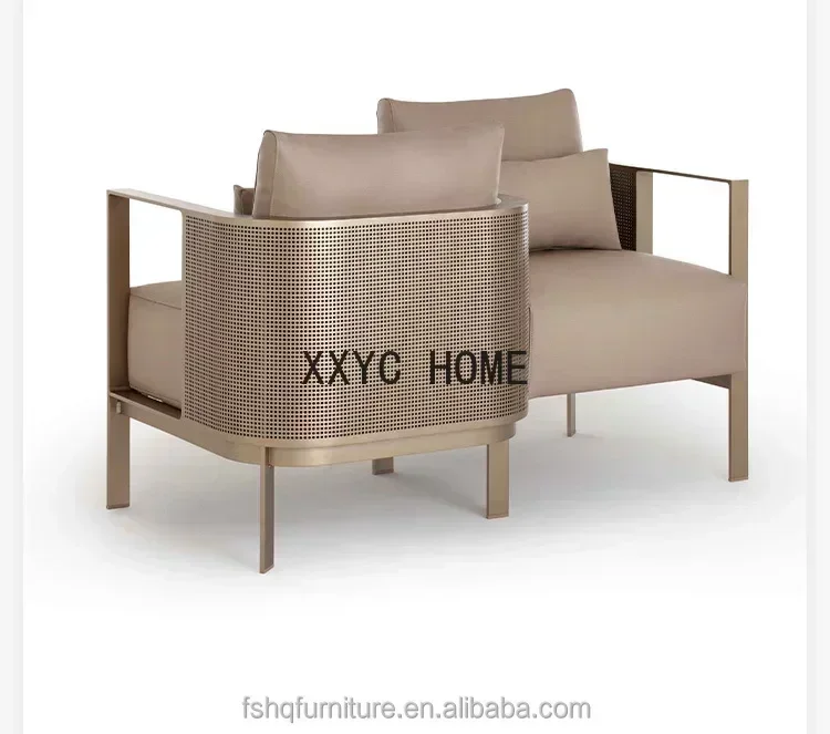 TAO Outdoor sofa courtyard villa living room booth fair guest leisure furniture iron art stainless steel S-shaped sofa combinati
