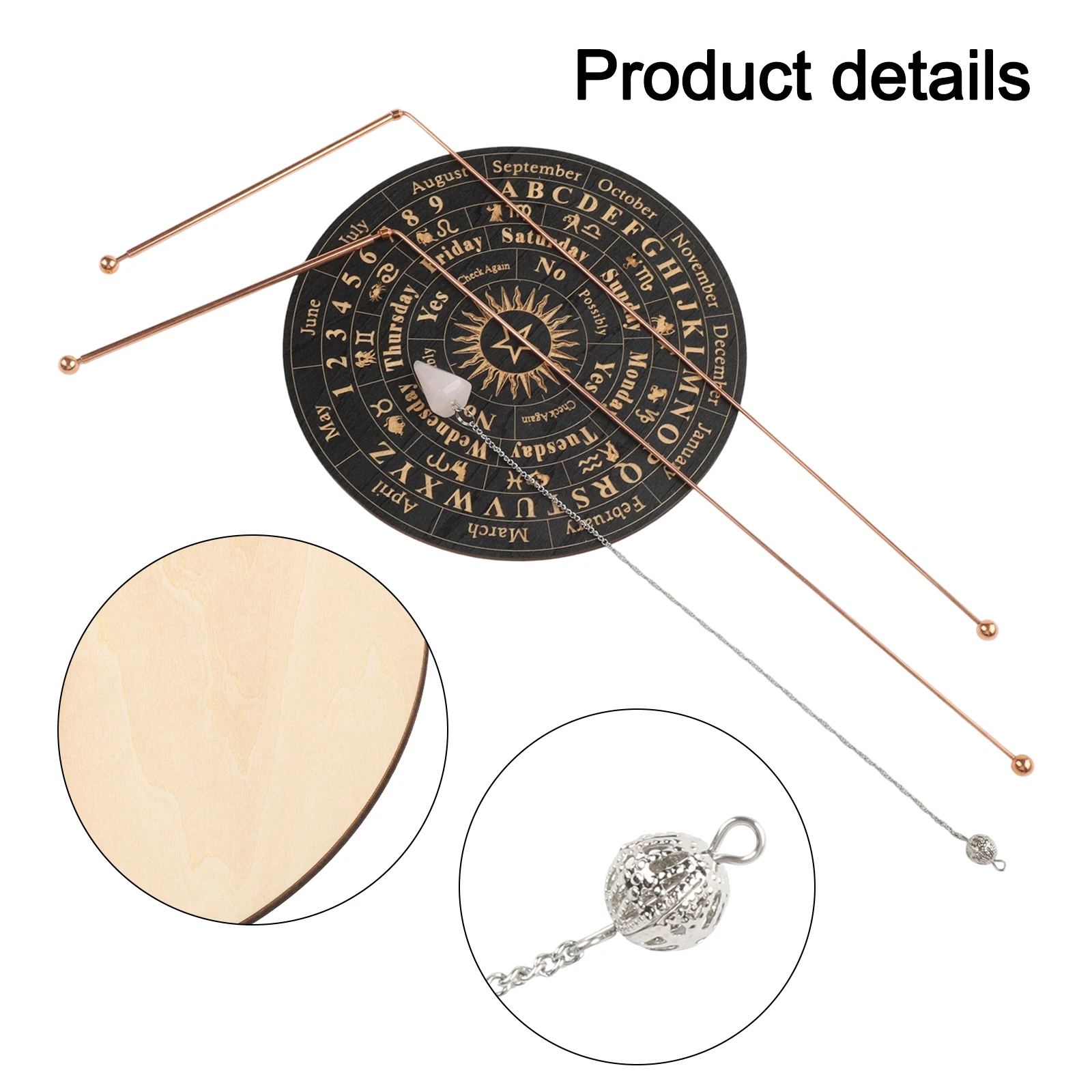 Divination Tool Dowsing Pendulum Set For Treasure Hunting Treasure Hunting Wooden Pendulum Pad Multi-purpose Energy