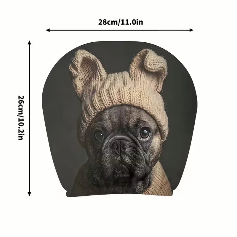 قطعتان من كيس وسادة رأس السيارة البلدغ الفرنسي اللطيف، مطبوع على الوجهين، كيس وسادة عصري مقاوم للغبار #6