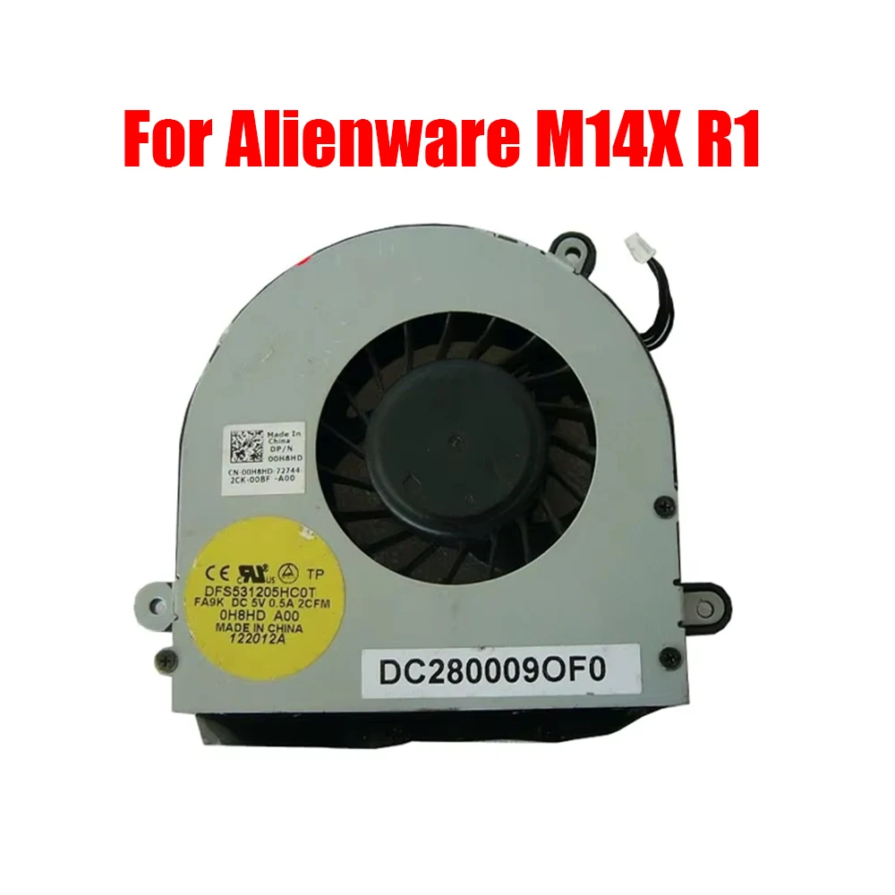 

Laptop CPU Fan For Alienware M14X R1 DC280009OF0 DFS531205HC0T FA9K 00H8HD 0H8HD DC5V 0.5A
