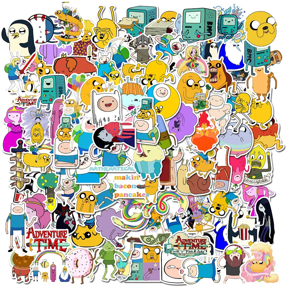 50PCS Adventure Time Cartoon Animation Luggage Scooter Laptop Refrigerator Graffiti Stickers Decorative Toys