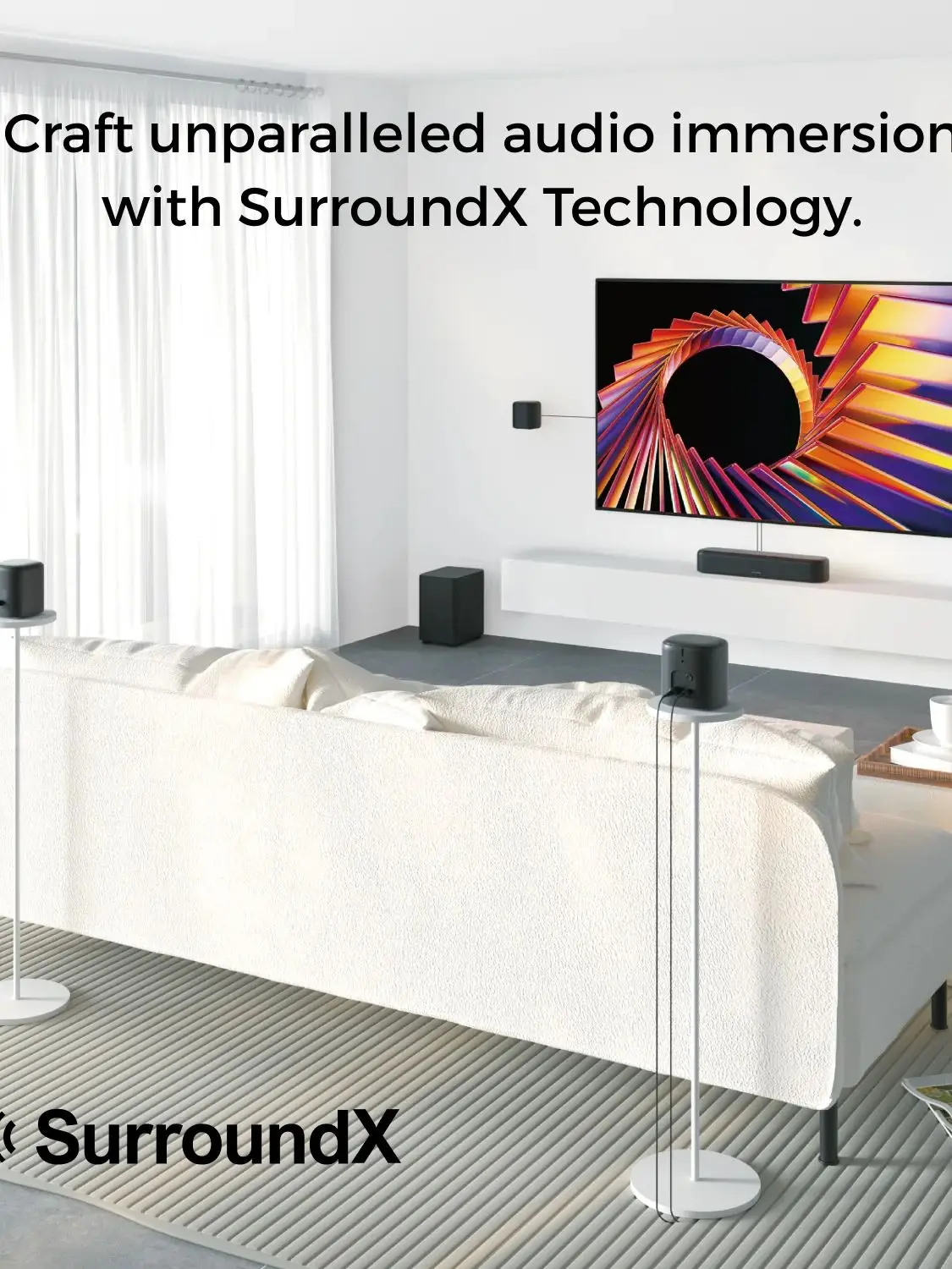 ULTIMEA 7.1-Kanal Soundbar für TV mit 4 Surround-Lautsprechern, App-Steuerung Heimkino-Audiosystem, Immersiver Virtueller Surround-Klang