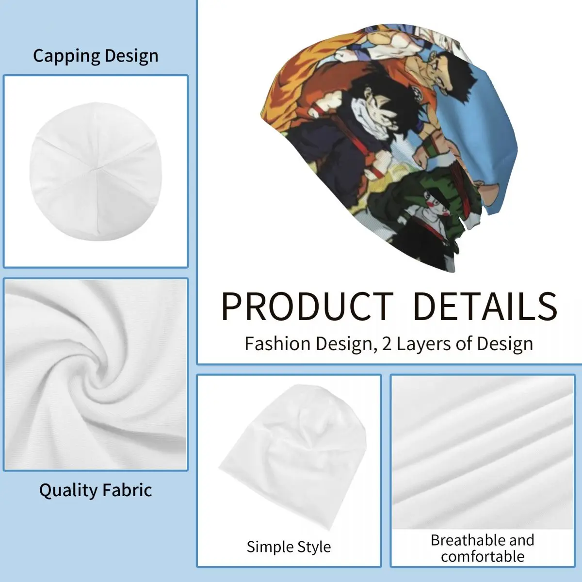 Männer Frauen Slouchy Beanie Hut Dragon Ball Z Dragonball Anime Merch Herbst Winter Weiche Motorhaube Stricken Hüte