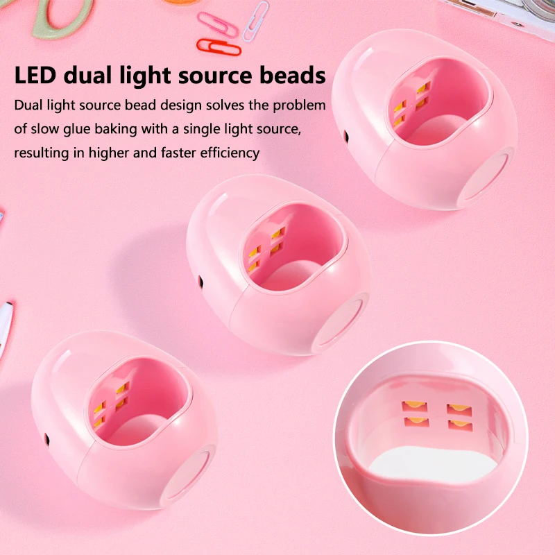 휴대용 Uv 젤 미니 에그 디자인 램프, USB 네일, 빠른 건조, 4 LED 비즈, 16W 매니큐어 도구, 네일 아트 도구