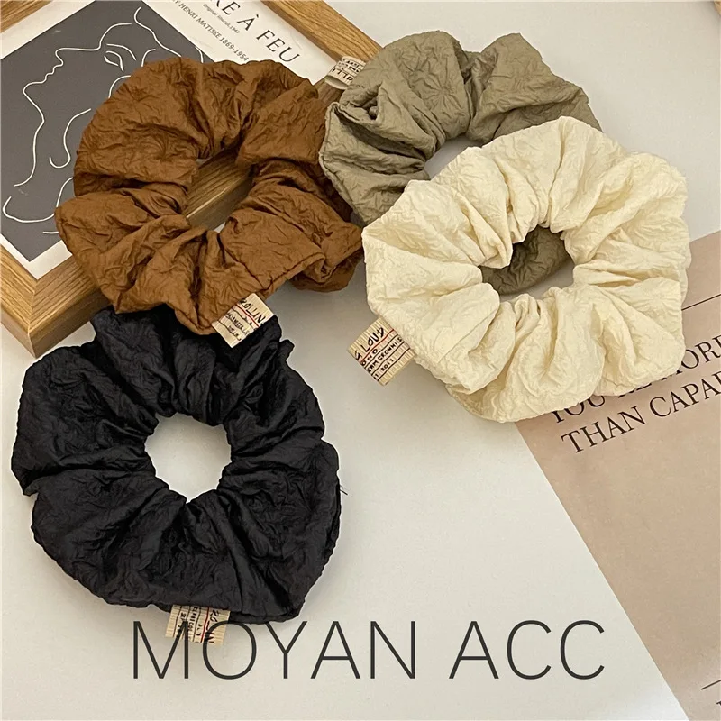 Fashion Black Hair Scrunchies for Hair Bands Girls and Women Hairties Scrunchy Hair Accessories Elastic Bands Cloth Handemade