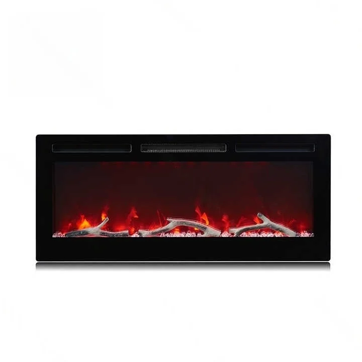 Metal Eco-friendly 30"-72" Decorative Flame Wall-Mounted Recessed LED Electric Fireplace Heater